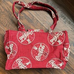 Vintage Coca Cola Patterned Red Tote (Z11)